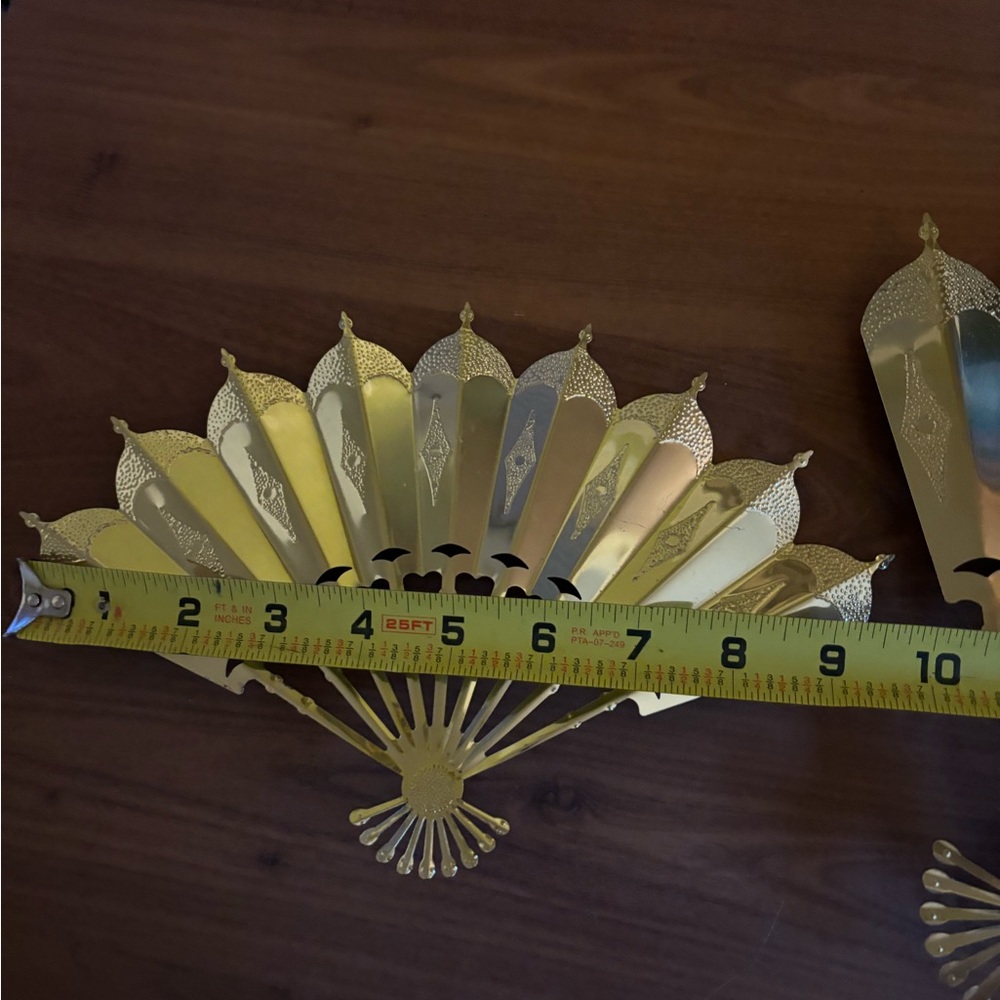 Vintage Home Interiors Wall Decor Fans set of 2 - Picture 5 of 5